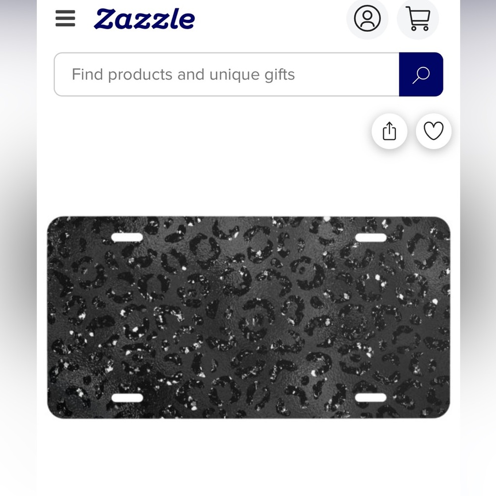 NEW Black Leopard License Plate